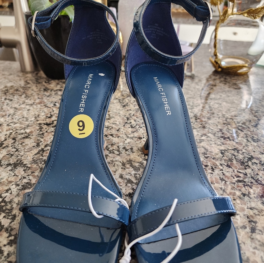Marc Fisher Blue Strappy Heels - Picture 6 of 7